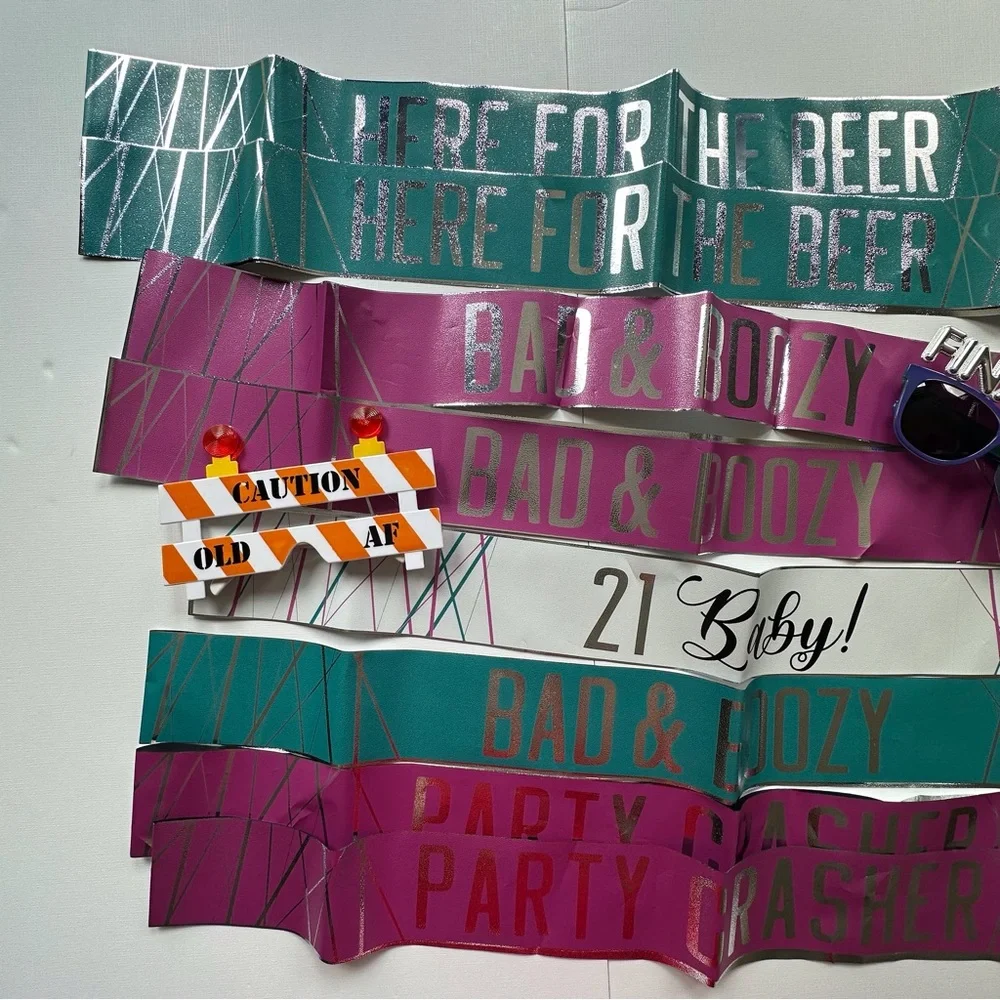21st Birthday Party Sashes and Accessories Set -‎ Multicolor